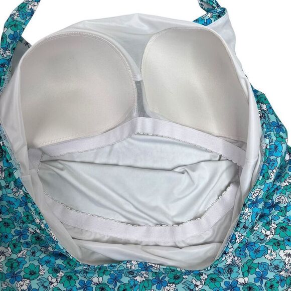 Lands' End Womens Floral Halter Neck Tankini Top Swimwear Multicolor Size 26W - Picture 16 of 16